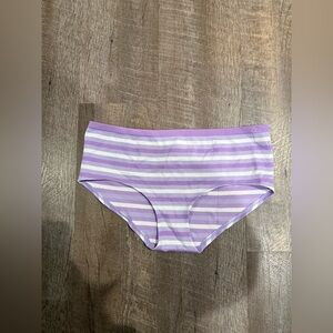 Victoria's Secret Purple and White Striped Panties. Nwt . Hip Huggers
